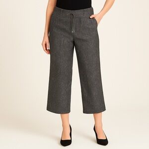 Peter Nygard Charcoal Grey With Metallic Shimmer Wide leg Cropped Size 12